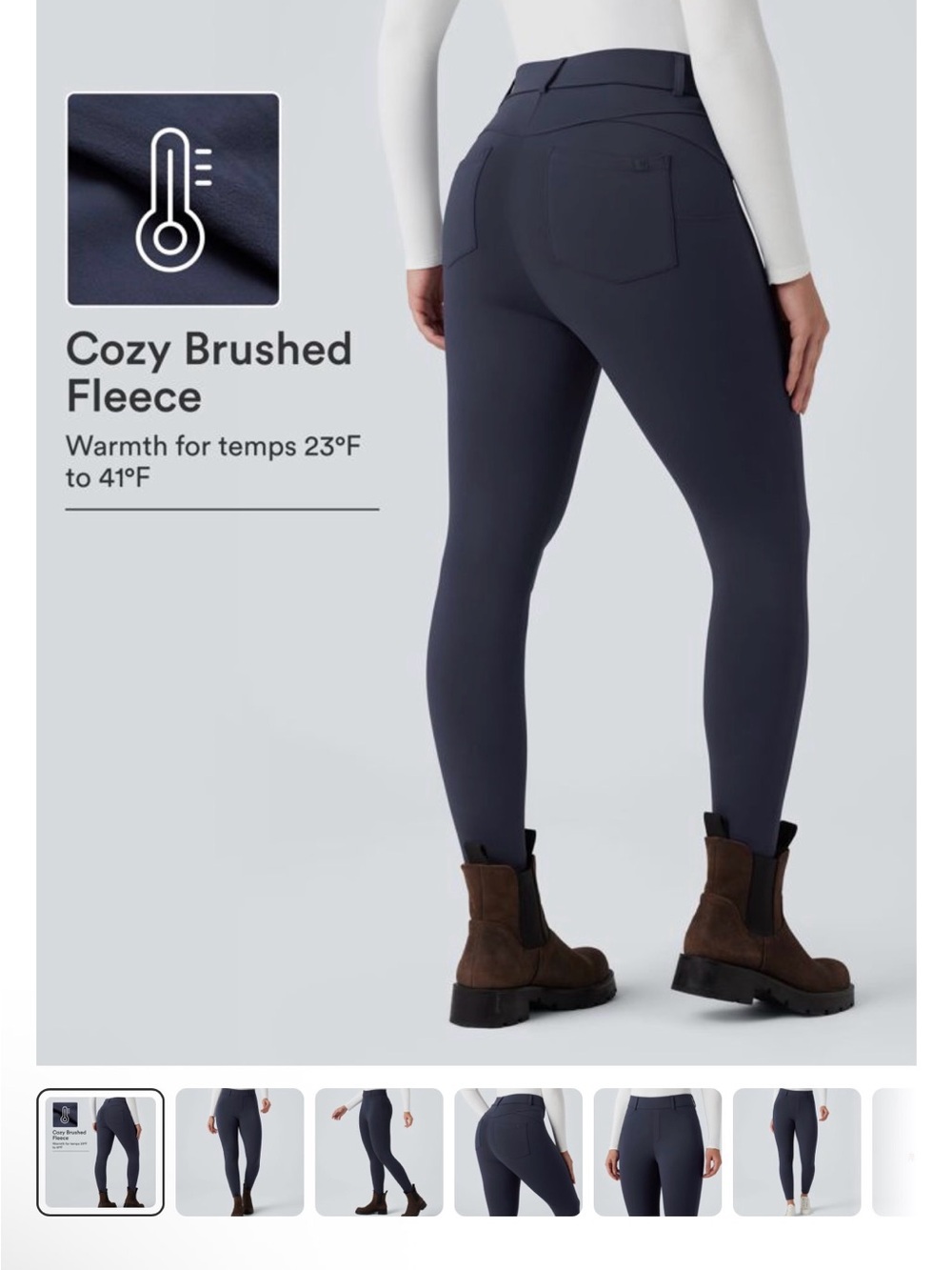HALARA thermal high waisted 7/8 leggings color overture sz M Retail $34 - Picture 3 of 5